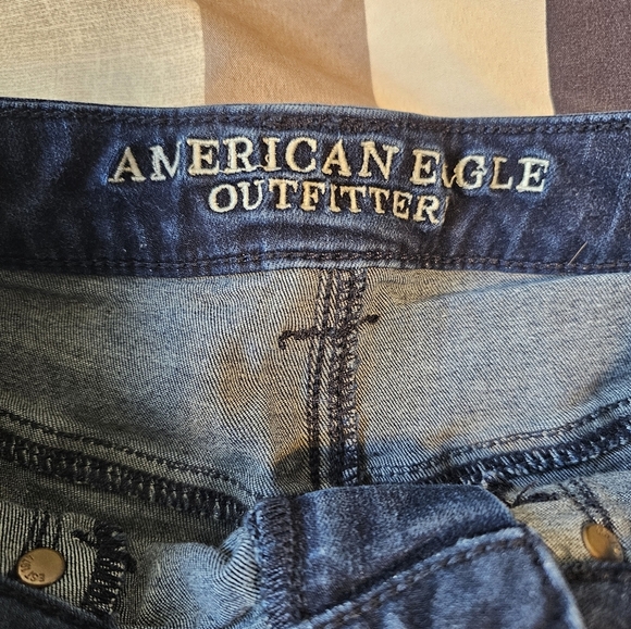 American Eagle Outfitters Blue Jean Shorts Distressed High-Waisted - Picture 3 of 5